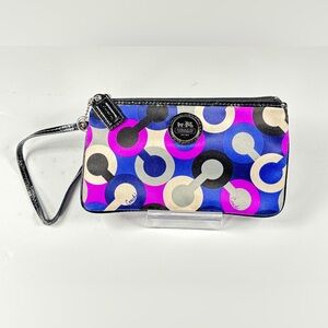 Coach Colorful Circle Pattern Wristlet